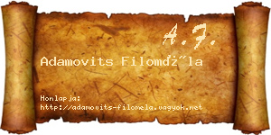 Adamovits Filoméla névjegykártya